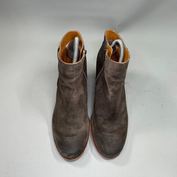 Kork-Ease Natalya Ankle Booties Women's 8 Taupe Suede Leather Wedge Ankle Boots - Picture 3 of 14